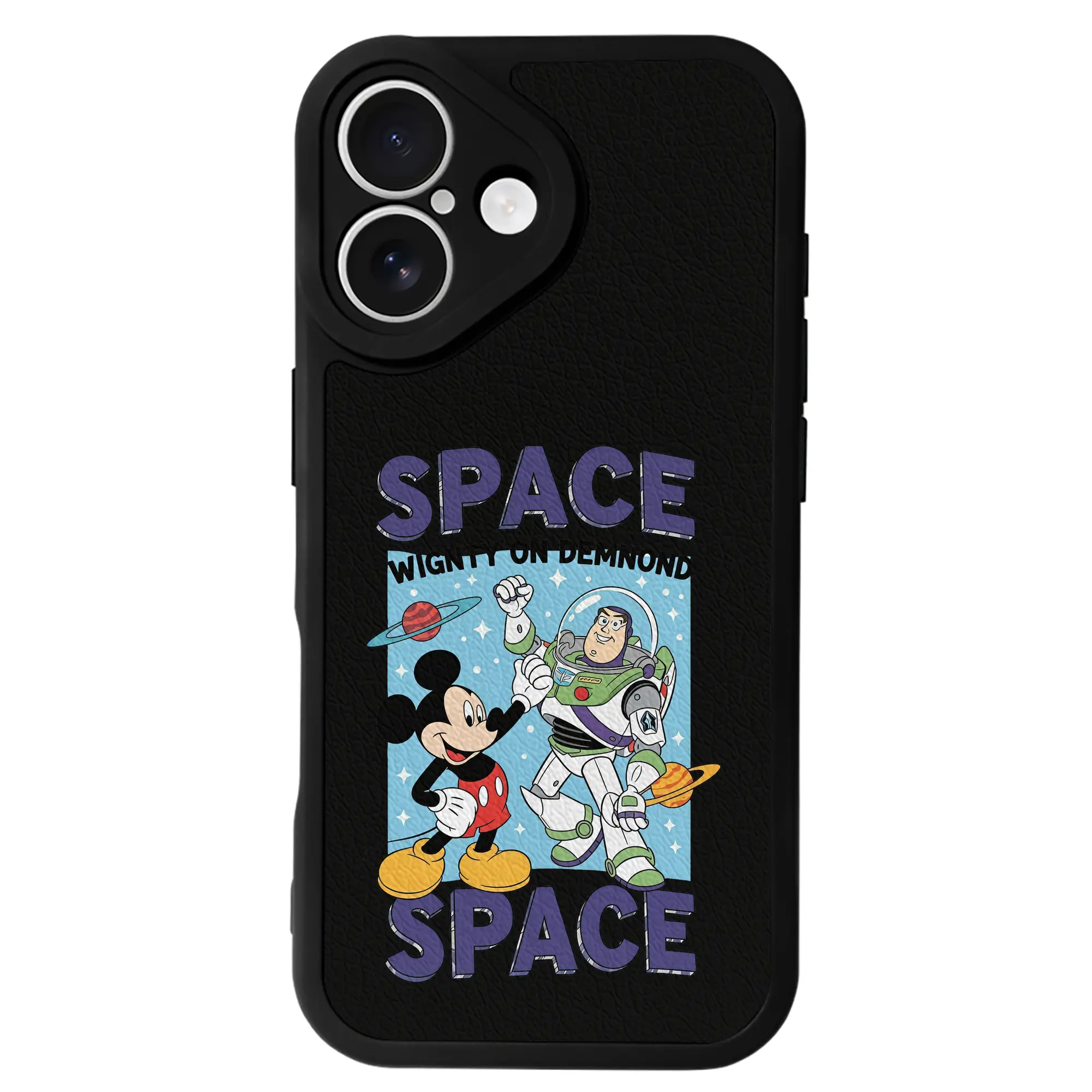 トイ・ストーリー グッズ バズ・ライトイヤー - IPhone 16シリーズ対応 ・ シリコンスマホケース ・ レザー調 ・ 高精度フィット ・ 耐衝撃 ・ ワイヤレス充電対応 ・ 精密カット